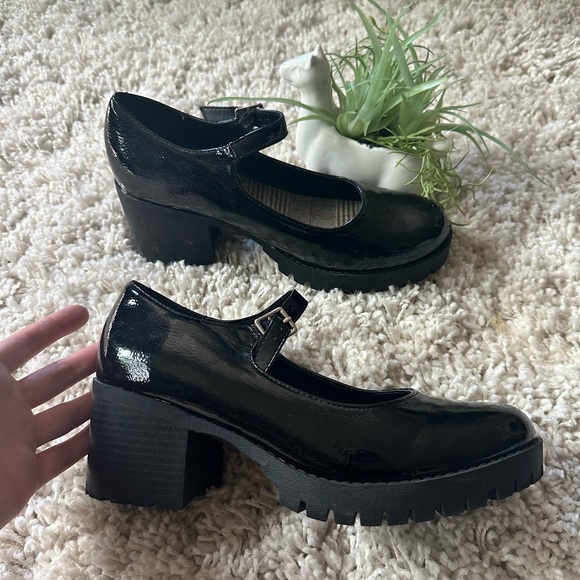 Vintage round toe goth High Heel Platform Closed Mary Jane like Schoolgi… - Picture 1 of 5
